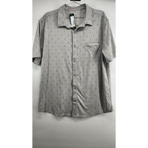 01.Algo Mens Light Grey XL Printed Performance Short Sleeve Knoven Shirt NWT